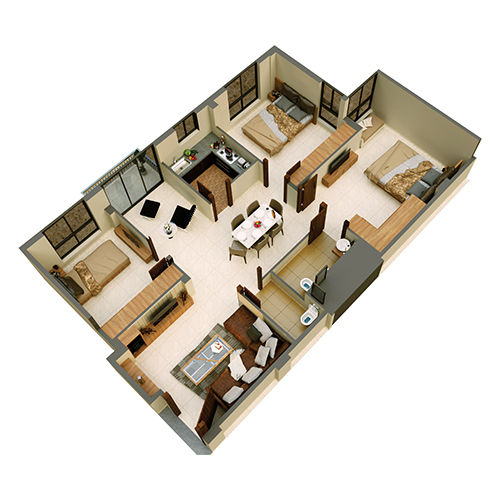 3D Plan 3BHK